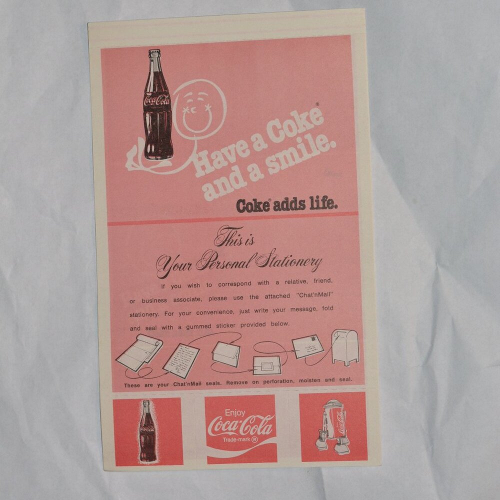 Vintage Coca Cola Coke Personal “Chat ‘n Mail” Stationery Star Wars R2-D2.